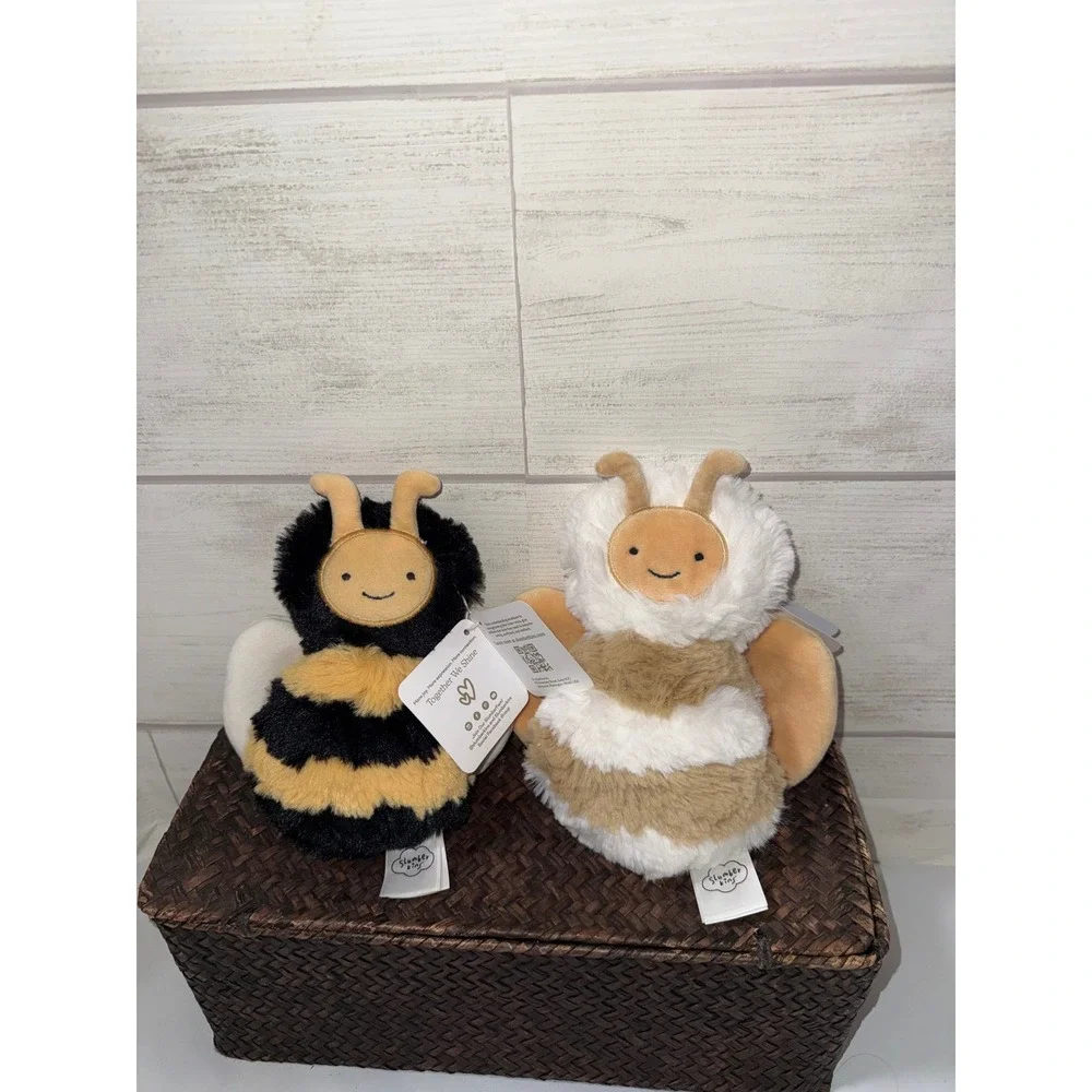Slumberkins Bee Kin Plush‎ Set Together We Shine Honey Bumblebee NWT 2 Pack